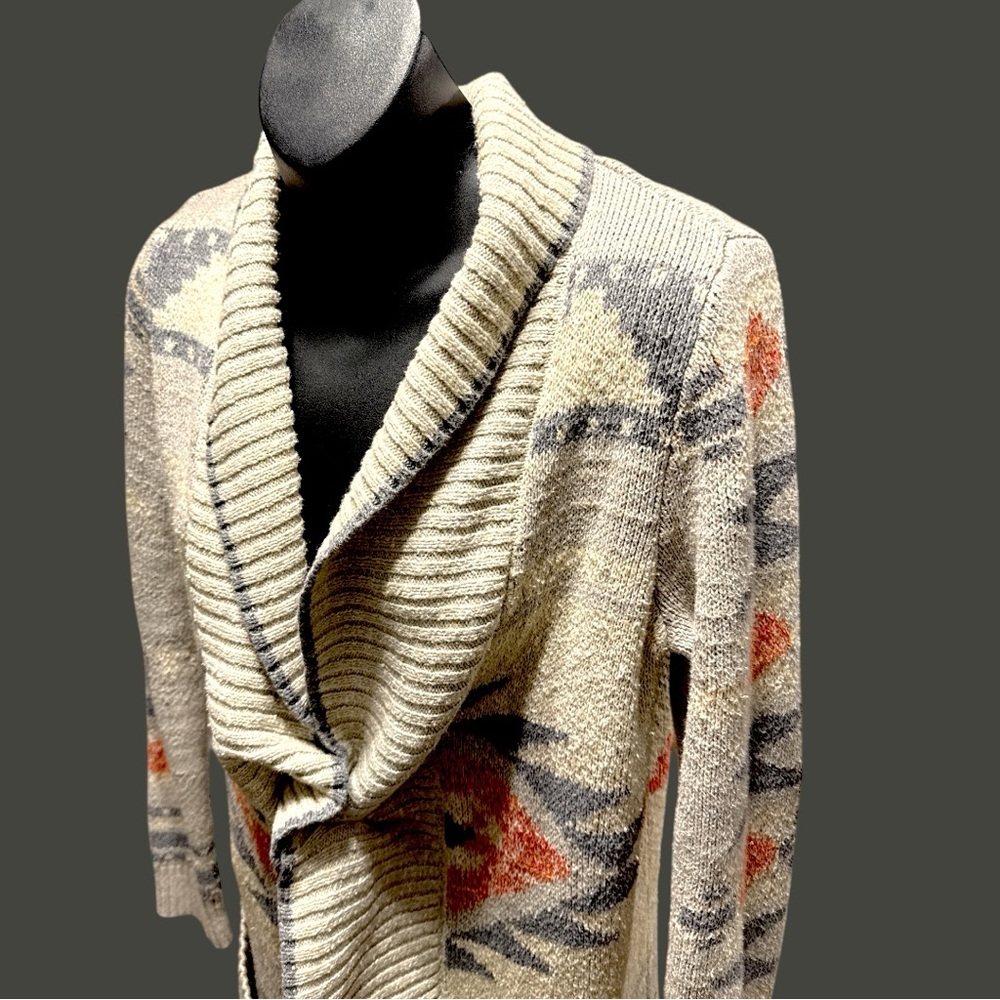 Aztec Patterned Cardigan Sweater - image 4